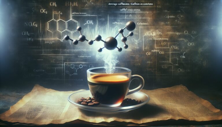 A cup of coffee with a chemical symbol on it.
