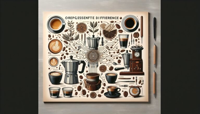 A poster with various coffee items on it.