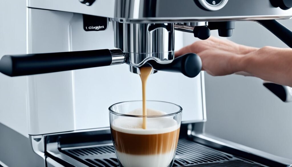 De'Longhi espresso machine frothing