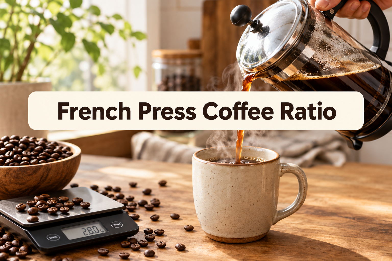 French Press Coffee Ratio: The Grams, Cups, and Scoops That Work