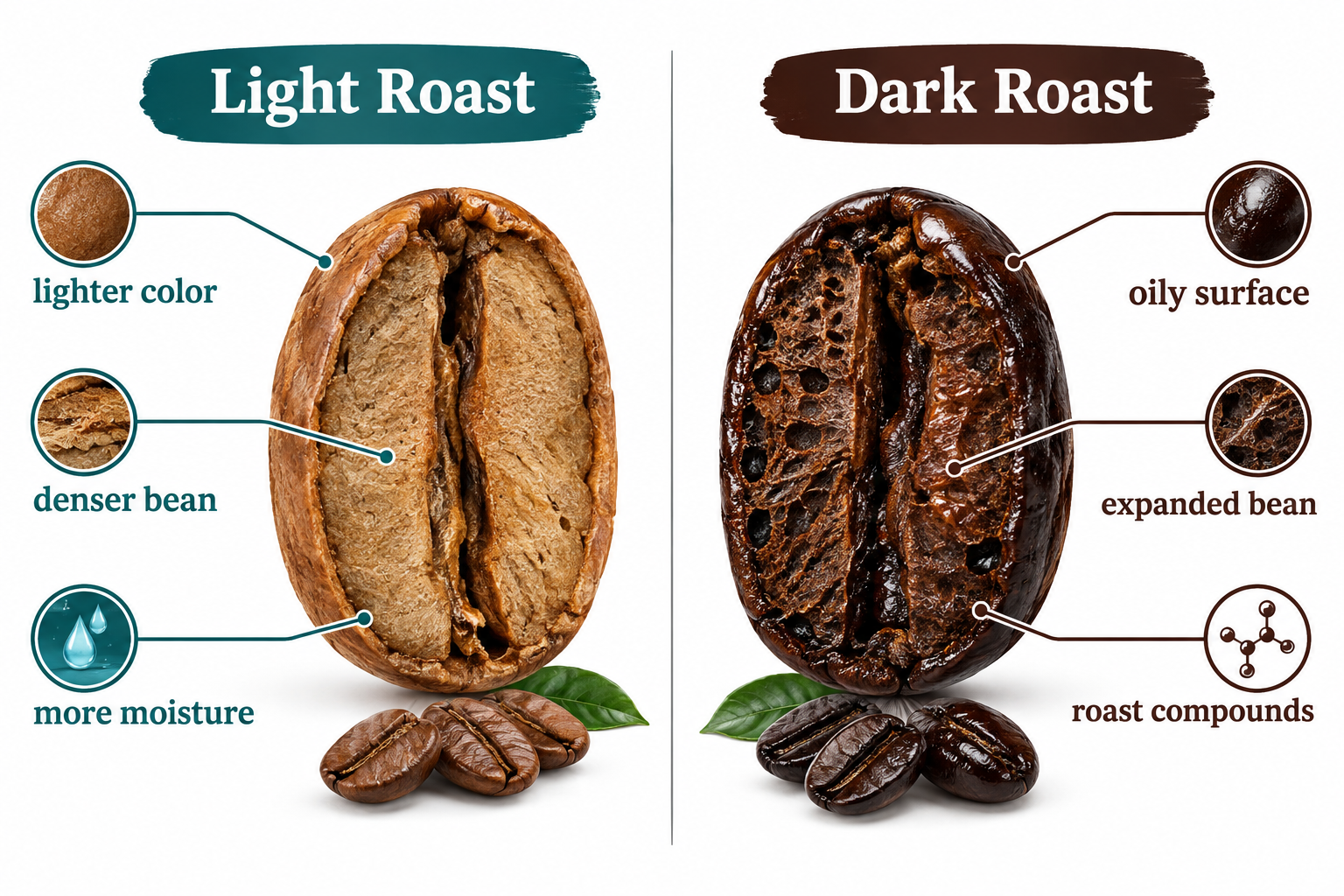 Light roast vs dark roast: what's the difference?