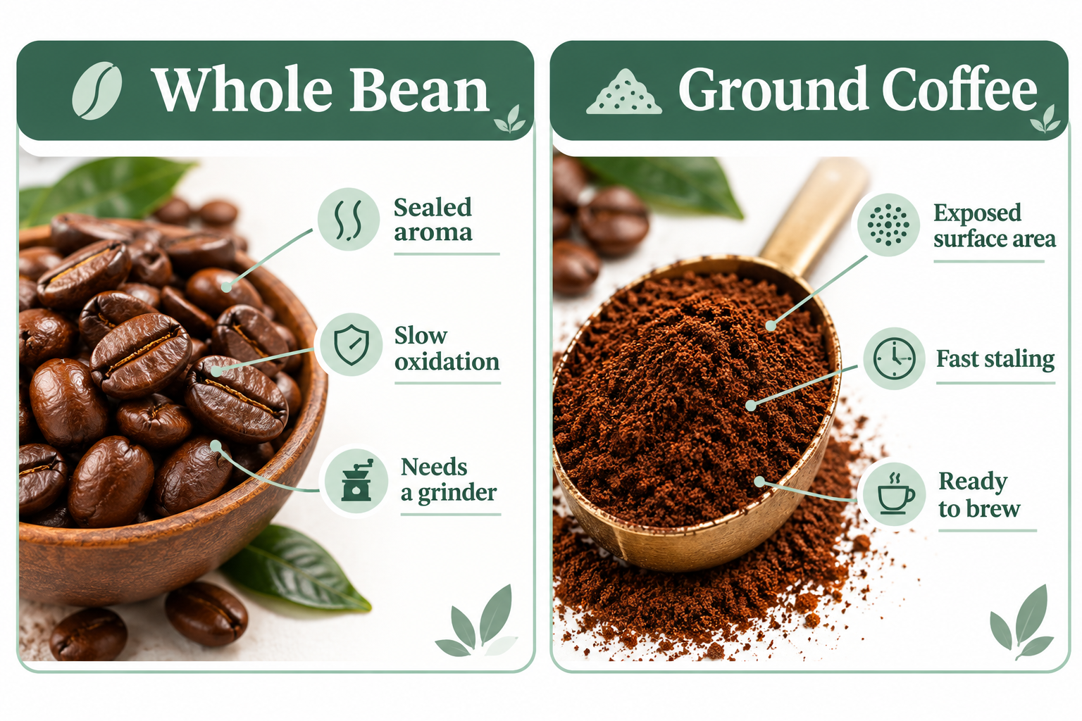 What's the Difference Between Whole Bean and Ground Coffee