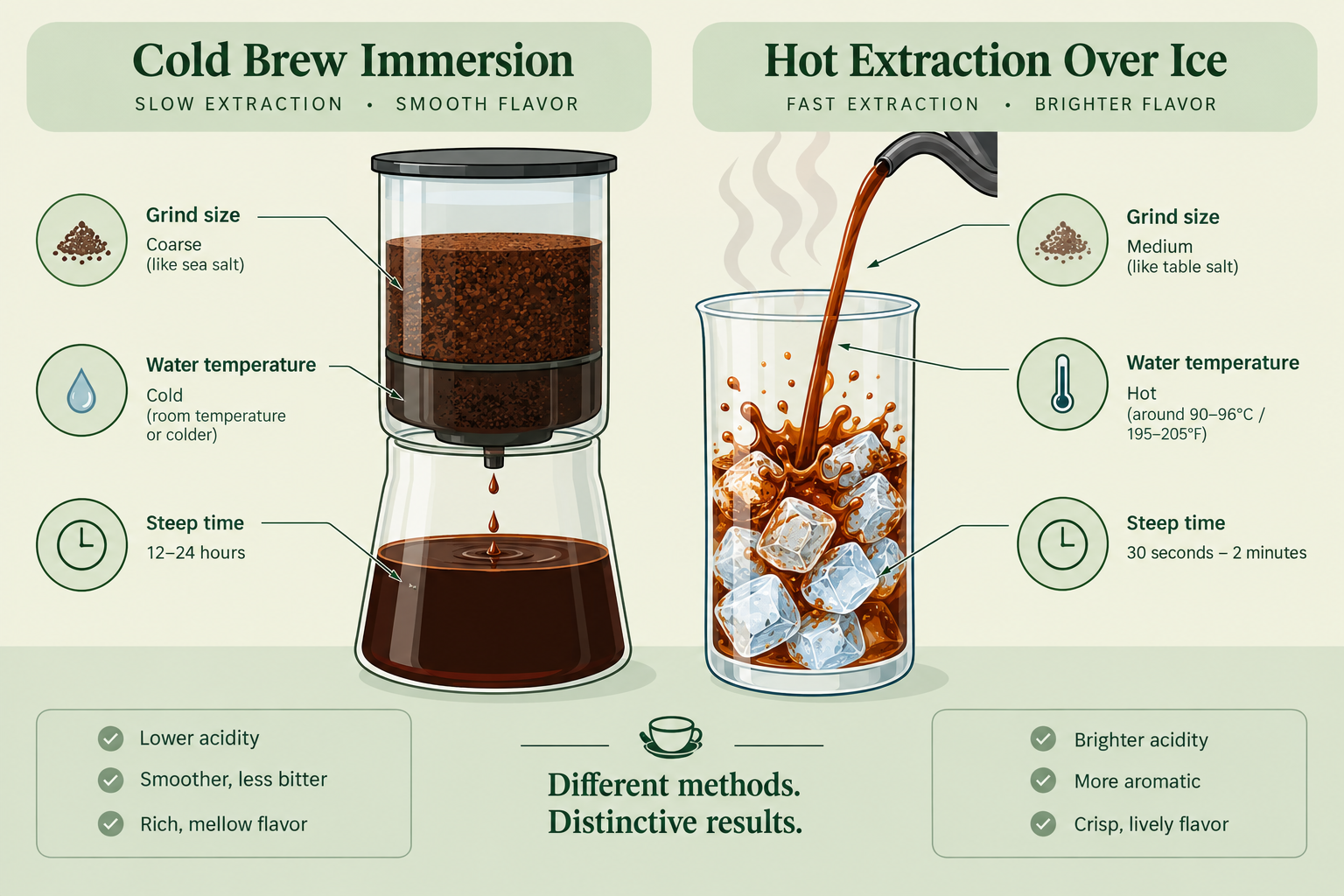 What's the difference between cold brew and iced coffee makers