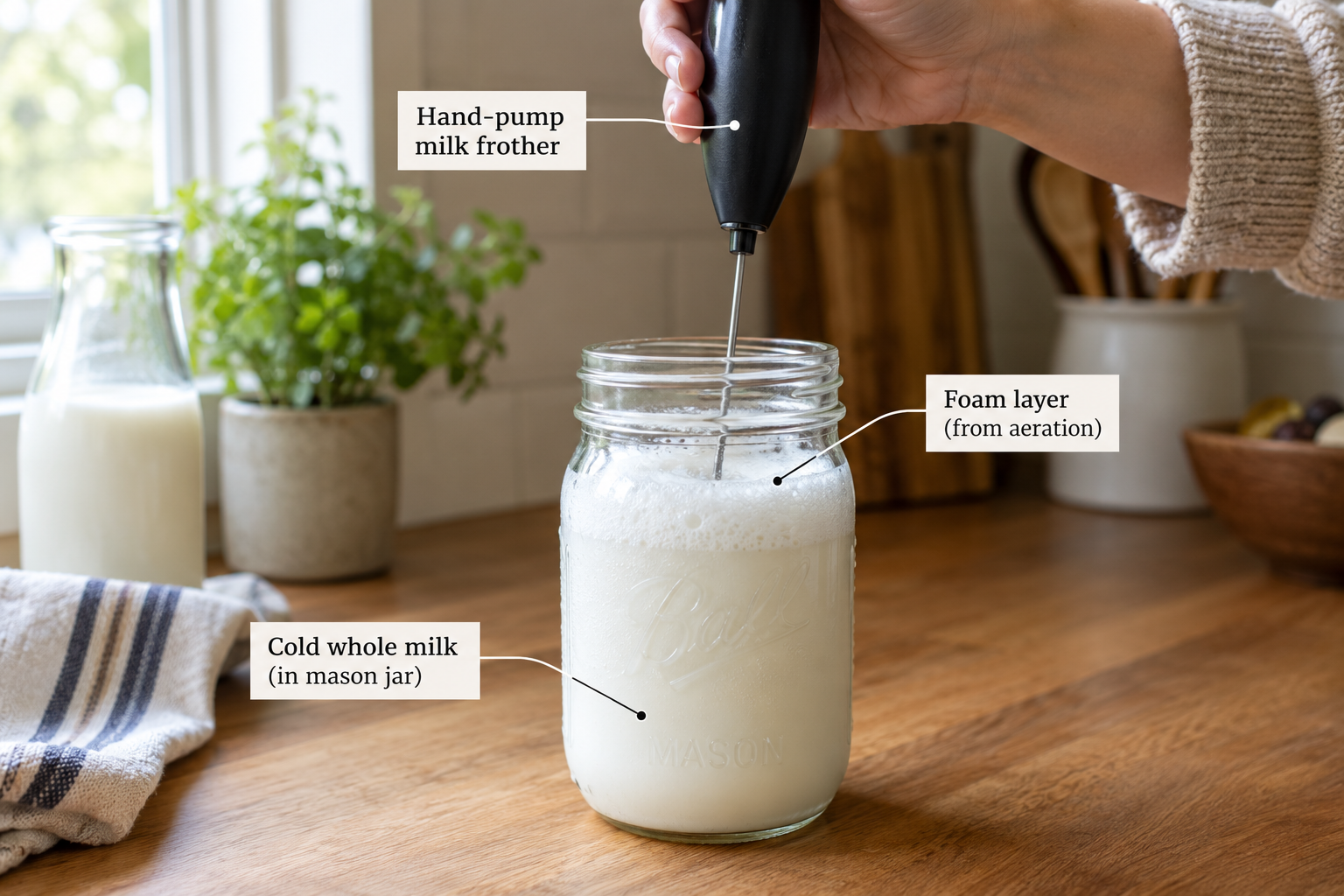 How to froth milk for iced latte without a frother