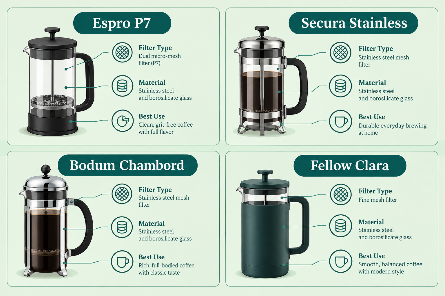 French Press Filter Replacement Options