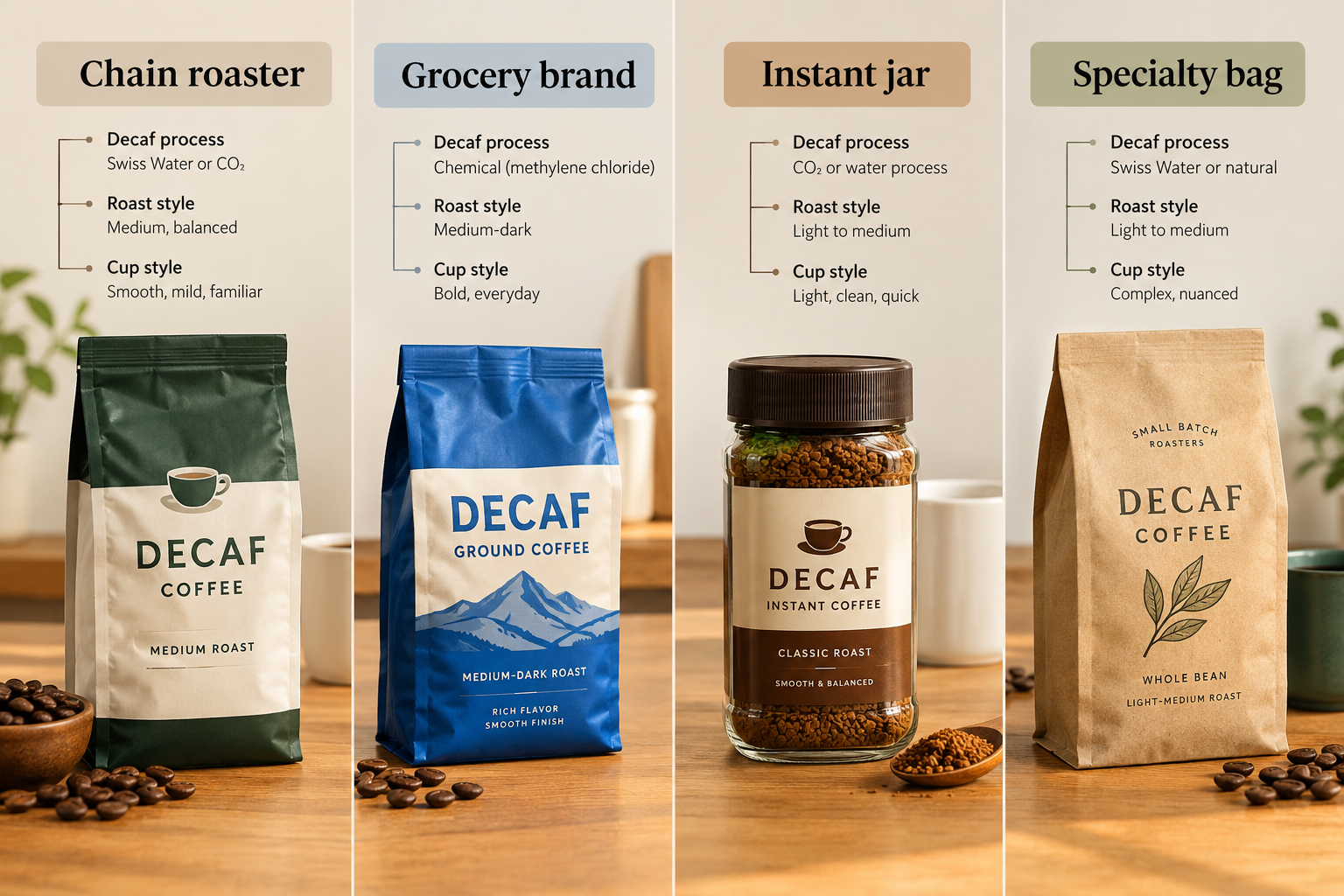 Decaf coffee caffeine by brand: which has the least