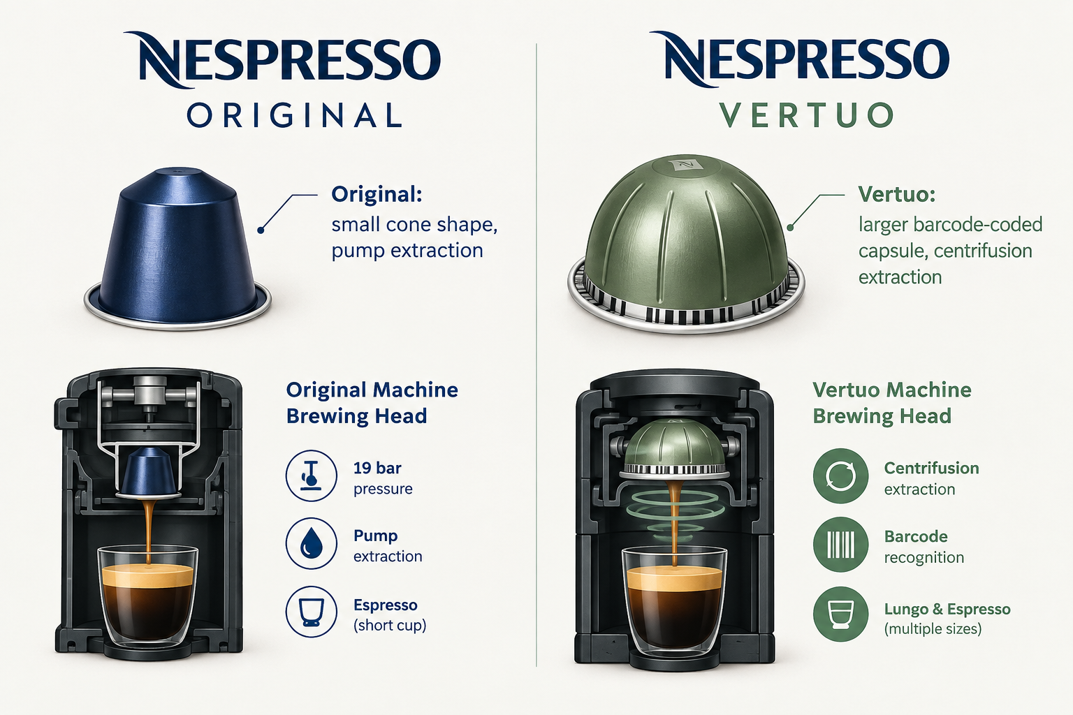 Nespresso Original vs Vertuo: What's the Difference?